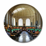 USA America Boston Public Library 3D Fridge Magnet Crystal Glass