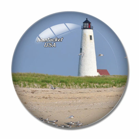 USA America Nantucket Great Point Lighthouse 3D Fridge Magnet Crystal Glass