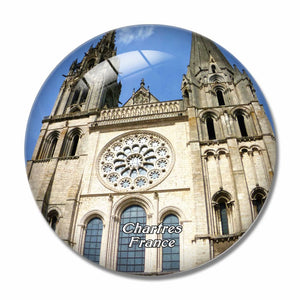 France Chartres Cathedral 3D Fridge Magnet Crystal Glass