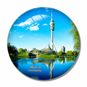 Germany Olympic Park Tower Munich 3D Fridge Magnet Crystal Glass