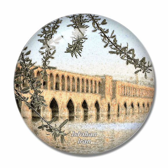 Khaju Bridge Isfahan Iran 3D Fridge Magnet Crystal Glass