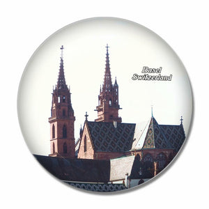 Switzerland Basel Minster 3D Fridge Magnet Crystal Glass