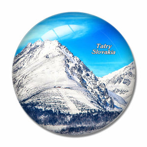 Slovakia Tatry Snow 3D Fridge Magnet Crystal Glass