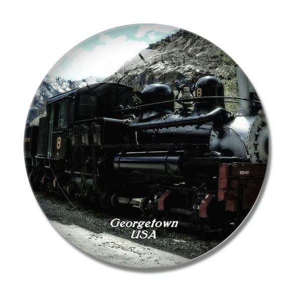 USA America Georgetown Loop Railroad 3D Fridge Magnet Crystal Glass