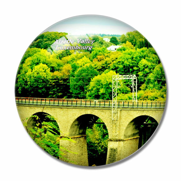 Alzette Valley Luxembourg 3D Fridge Magnet Crystal Glass