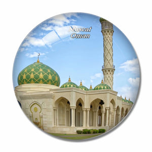 Oman Muscat Zulfa Mosque 3D Fridge Magnet Crystal Glass