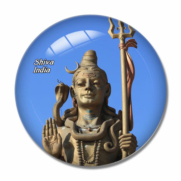 India Shiva Statue 3D Fridge Magnet Crystal Glass