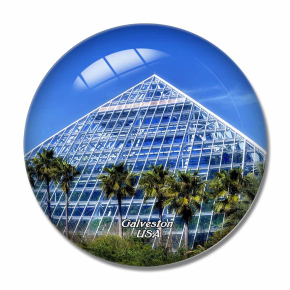 USA America Galveston Texas Moody Gardens 3D Fridge Magnet Crystal Glass