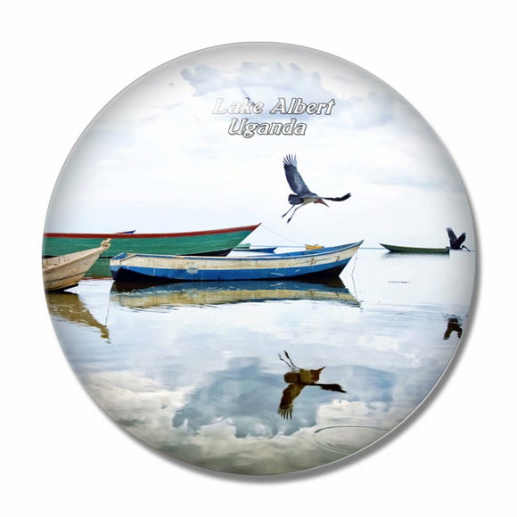 Uganda Lake Albert 3D Fridge Magnet Crystal Glass