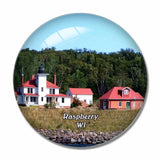 Raspberry Island Wisconsin USA 3D Fridge Magnet Crystal Glass