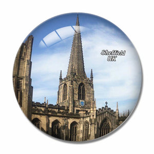 UK England Cathedral Church of St. Peter and St. Paul Sheffield 3D Fridge Magnet Crystal Glass