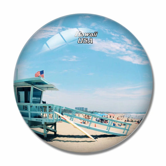 USA America Beach Hawaii 3D Fridge Magnet Crystal Glass