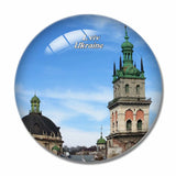 Ukraine Megalopolis Lviv 3D Fridge Magnet Crystal Glass