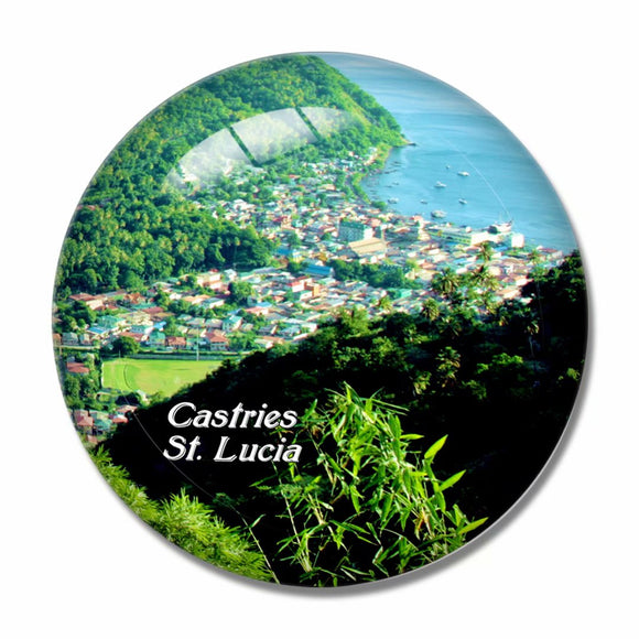 Castries St. Lucia 3D Fridge Magnet Crystal Glass