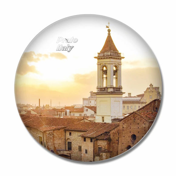 Bell Tower Prato Italy 3D Fridge Magnet Crystal Glass