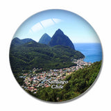 Chile Santa Lucia Hill Santiago 3D Fridge Magnet Crystal Glass