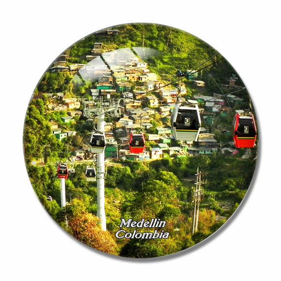 Colombia Cable Car Medellin 3D Fridge Magnet Crystal Glass