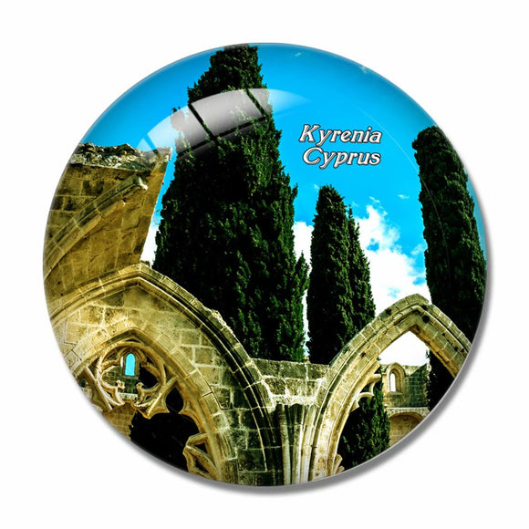 Bellapais Monastery Kyrenia Cyprus 3D Fridge Magnet Crystal Glass