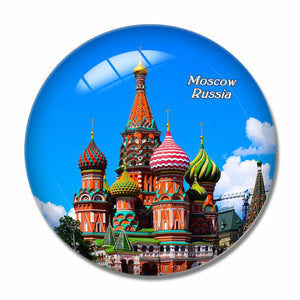 Russia Moscow St Basile Red Square 3D Fridge Magnet Crystal Glass