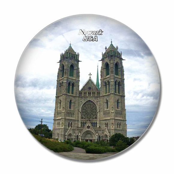 USA America Newark Cathedral 3D Fridge Magnet Crystal Glass