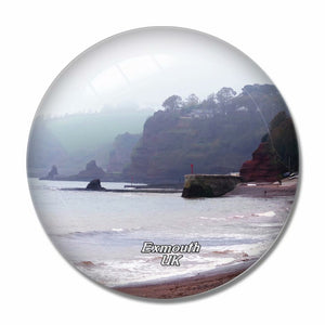 UK England Exmouth Beach 3D Fridge Magnet Crystal Glass