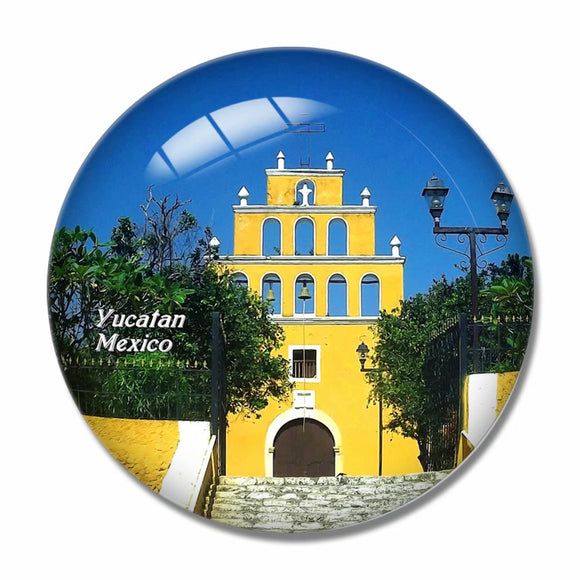 Mexico Yucatan Church 3D Fridge Magnet Crystal Glass