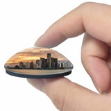 America USA Detroit Michigan 3D Fridge Magnet Crystal Glass