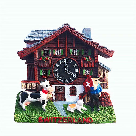 Cuckoo Clock Switzerland Fridge Magnet 3D Resin