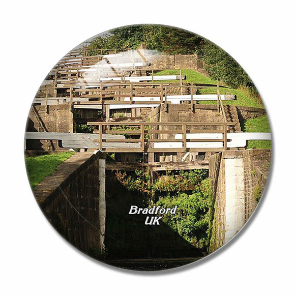 UK England Bradford Bingley Five Rise Locks 3D Fridge Magnet Crystal Glass