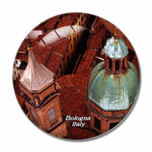 Italy Asinelli Garisenda Tower Bologna 3D Fridge Magnet Crystal Glass