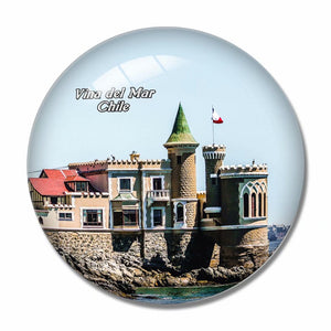 Chile Wulff Castle Vina del Mar 3D Fridge Magnet Crystal Glass