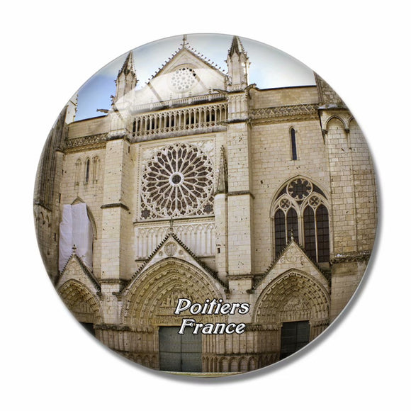 France Cathedral Poitiers 3D Fridge Magnet Crystal Glass