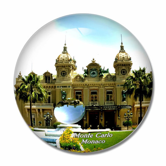 Casino of Monte Carlo Monaco 3D Fridge Magnet Crystal Glass