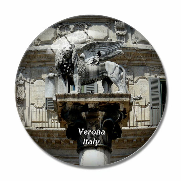 Italy Verona Lion Statue 3D Fridge Magnet Crystal Glass