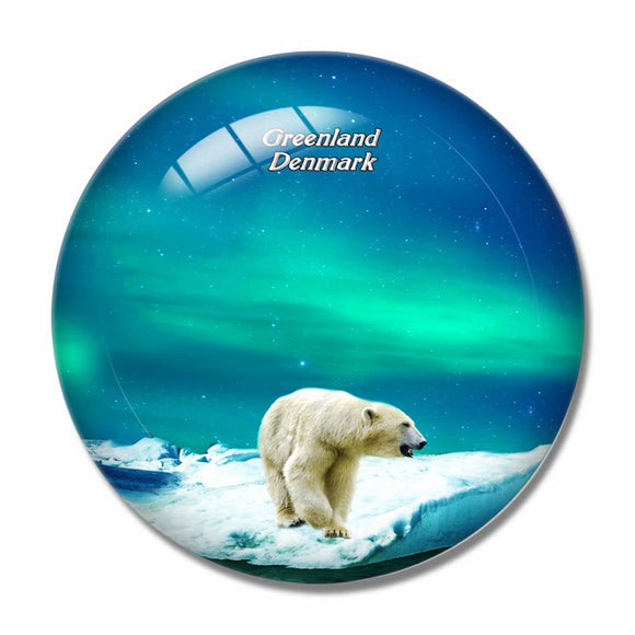 Greenland Polar Bear Denmark 3D Fridge Magnet Crystal Glass