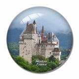 France Menthon Saint Bernard Castle Menton 3D Fridge Magnet Crystal Glass