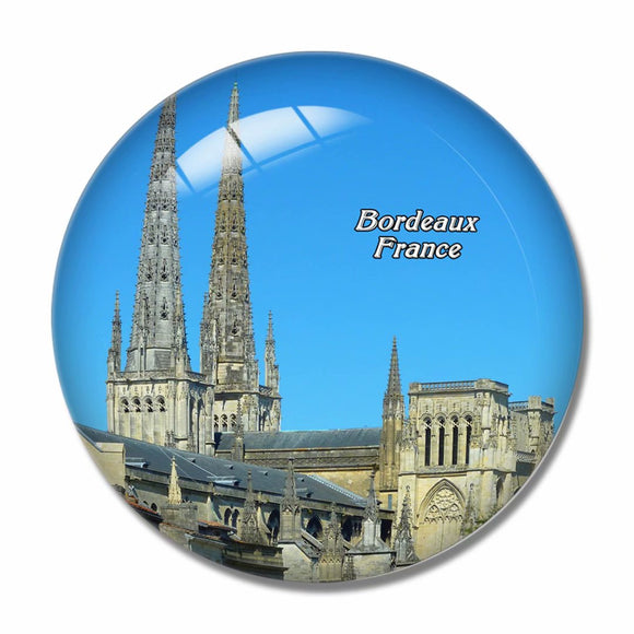 France Cathedrale St-Andre Bordeaux 3D Fridge Magnet Crystal Glass