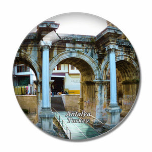 Turkey Hadrian's Gate Kaleici Antalya 3D Fridge Magnet Crystal Glass