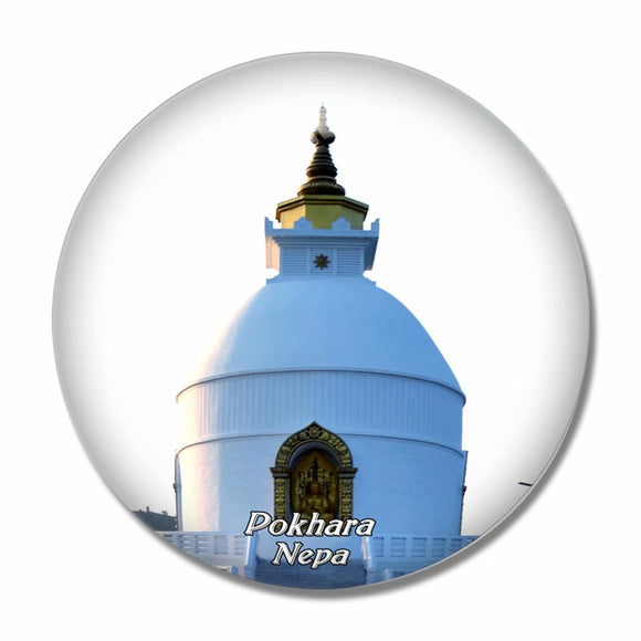 Peace Pagoda Pokhara Nepal 3D Fridge Magnet Crystal Glass