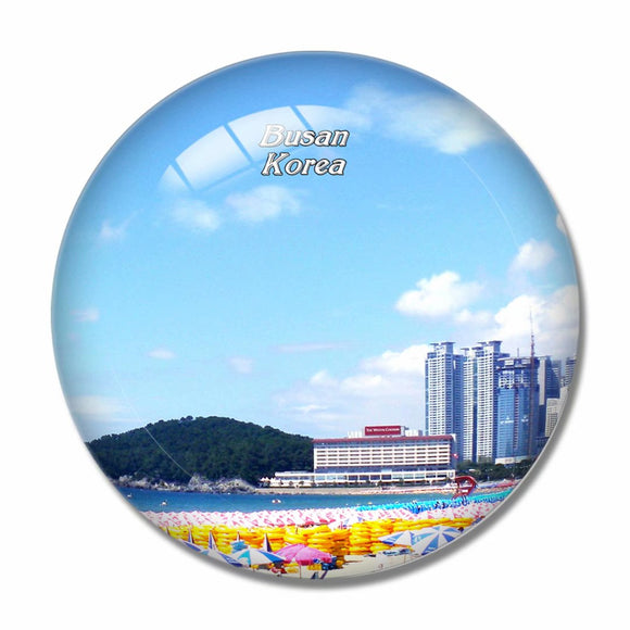 Haeundae Beach Busan Korea 3D Fridge Magnet Crystal Glass