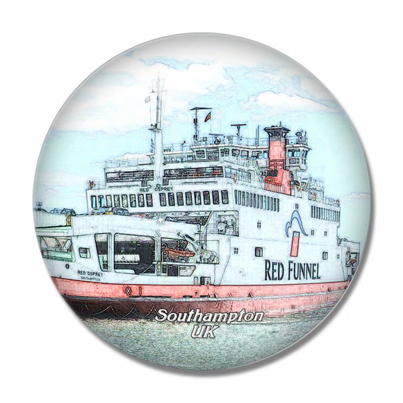 UK England Red Funnel Ferries Southampton 3D Fridge Magnet Crystal Glass