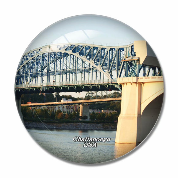USA America Bridge Chattanooga 3D Fridge Magnet Crystal Glass