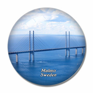 Sweden Oresund Bridge Malmo 3D Fridge Magnet Crystal Glass