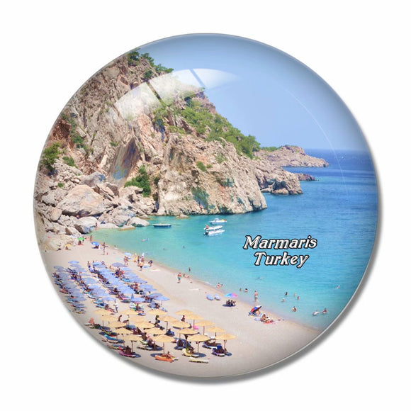 Turkey Icmeler Beach Marmaris 3D Fridge Magnet Crystal Glass