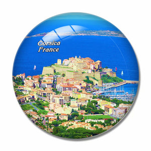 France Calvi, Corsica 3D Fridge Magnet Crystal Glass