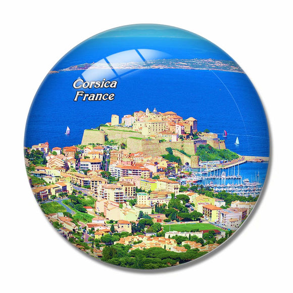 France Calvi, Corsica 3D Fridge Magnet Crystal Glass