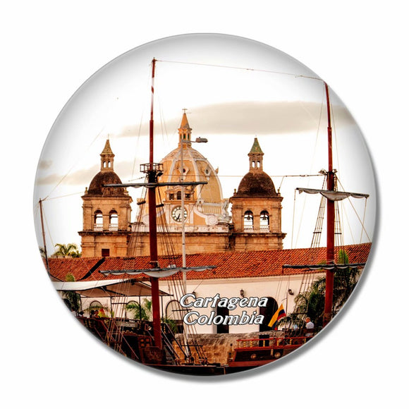 Colombia Walled  of Cartagena 3D Fridge Magnet Crystal Glass