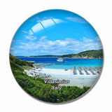 Italy Villasimius Beach 3D Fridge Magnet Crystal Glass