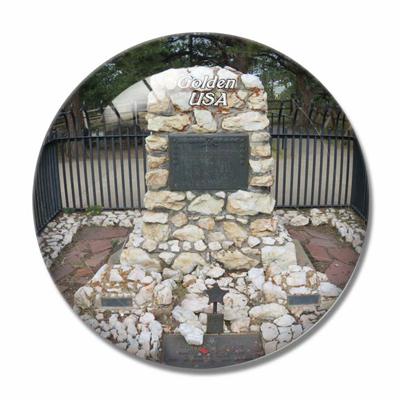 USA America Golden Buffalo Bill Grave and Museum Colorado 3D Fridge Magnet Crystal Glass