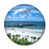 USA America Clearwater Beach 3D Fridge Magnet Crystal Glass